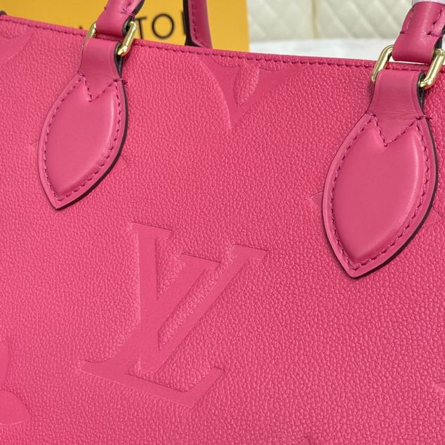 Louis vuitton original embossed calfskin onthego pm M45660 freesia pink