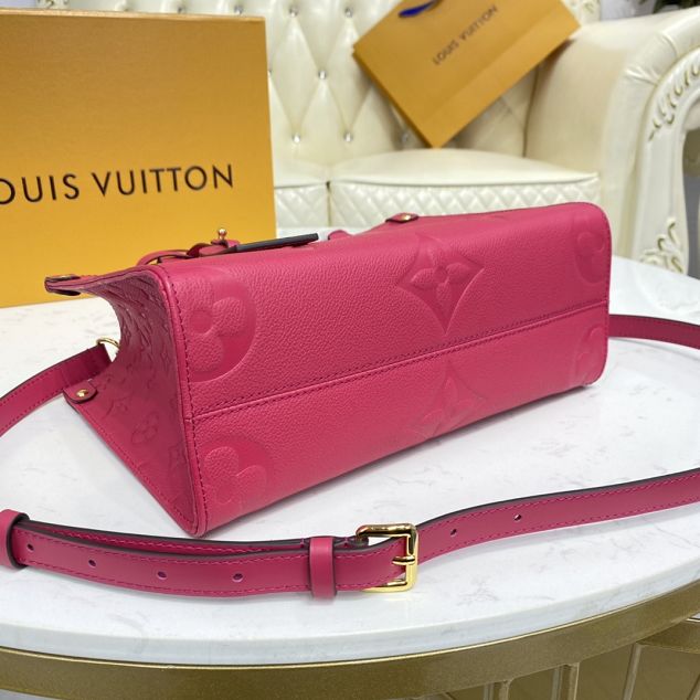 Louis vuitton original embossed calfskin onthego pm M45660 freesia pink