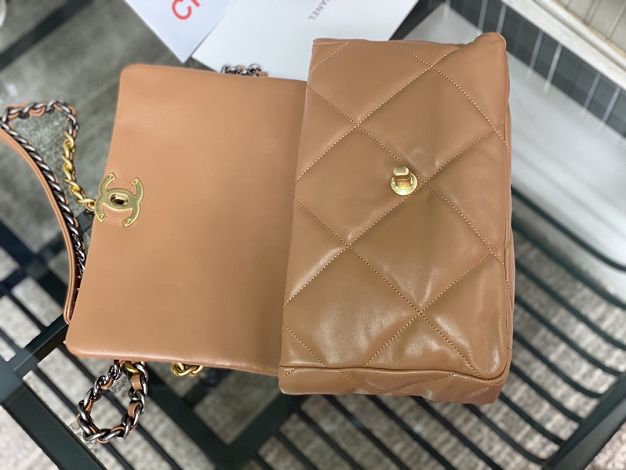 2021 CC original lambskin medium 19 flap bag AS1161 caramel