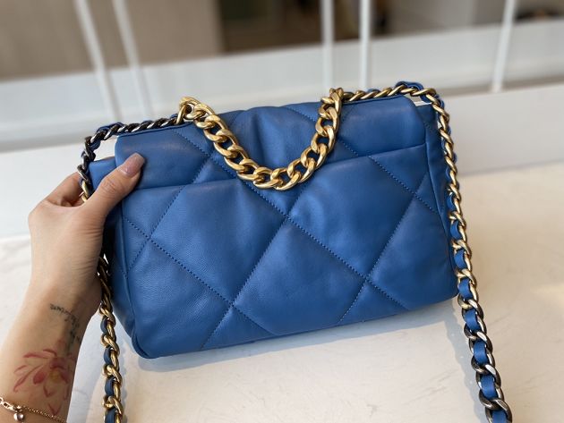 2021 CC original lambskin small 19 flap bag AS1160 blue