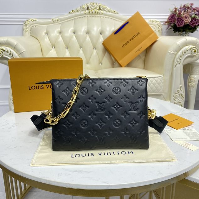 2023 Louis vuitton original lambskin coussin pm bag M57790 black