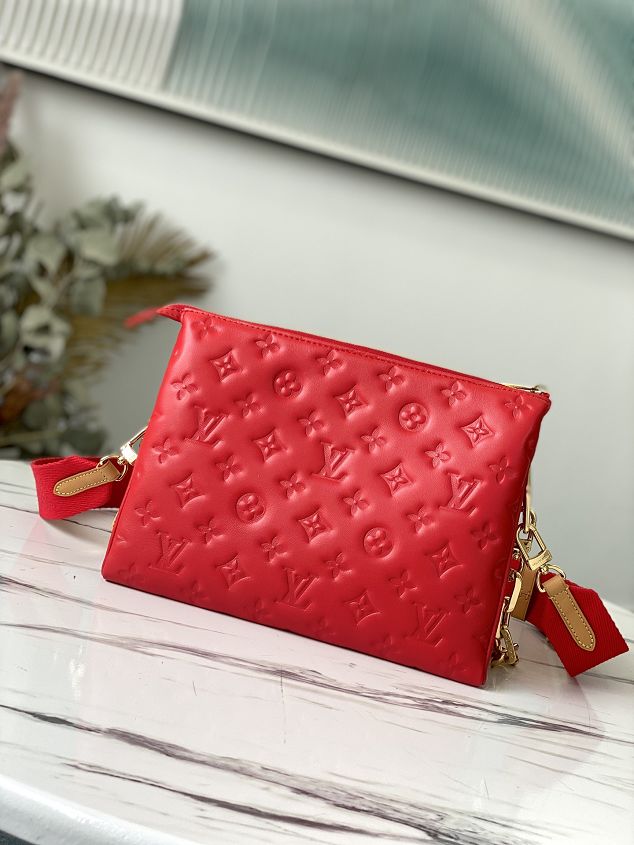 2023 Louis vuitton original lambskin coussin pm bag M57792 red