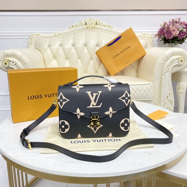 Louis vuitton original calfskin pochette metis M45773 black