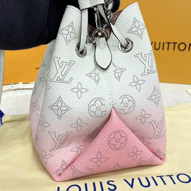 Louis vuitton original mahina leather bella bucket bag M57855 pink