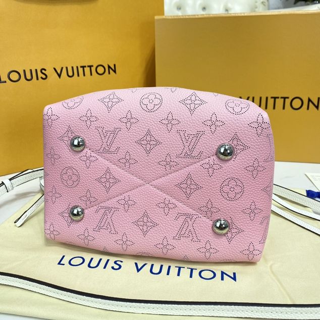 Louis vuitton original mahina leather bella bucket bag M57855 pink