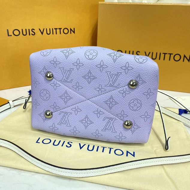 Louis vuitton original mahina leather bella bucket bag M57856 blue