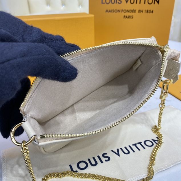 Louis vuitton original calfskin mini pochette M80501 white