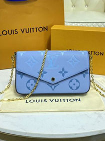 Louis vuitton original monogram calfskin felicie pochette M80498 blue