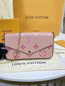 Louis vuitton original monogram calfskin felicie pochette M80498 pink