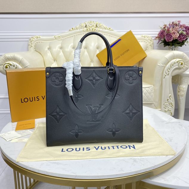 Louis vuitton original embossed calfskin onthego mm M45595 black