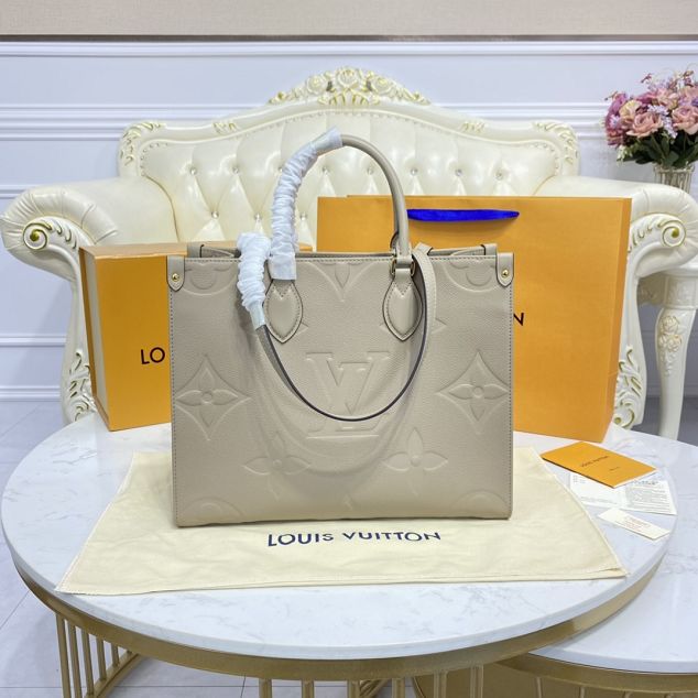 Louis vuitton original embossed calfskin onthego mm M45496 grey