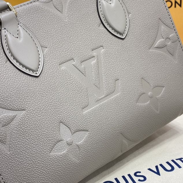 Louis vuitton original embossed calfskin onthego pm m45653 grey