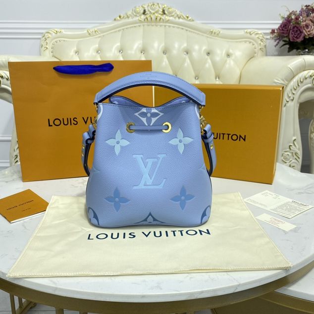 Louis vuitton original embossed calfskin neonoe BB bag 45709 blue