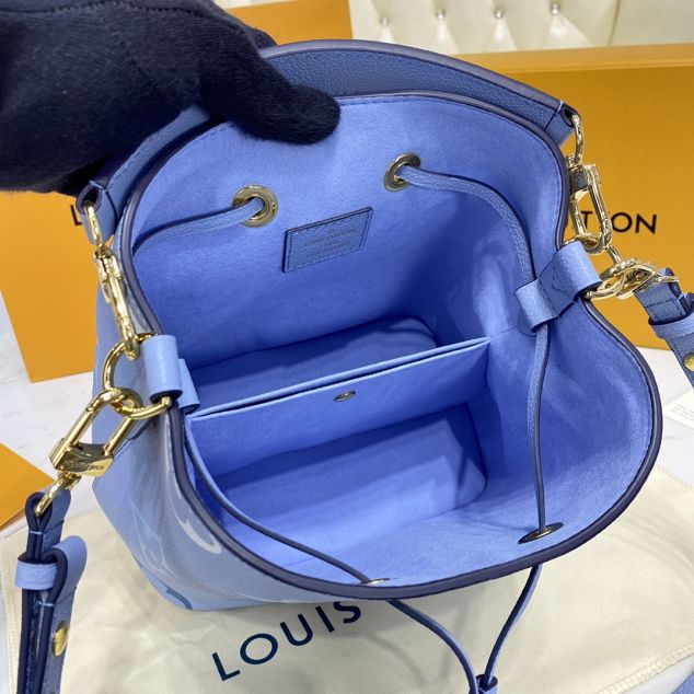 Louis vuitton original embossed calfskin neonoe BB bag 45709 blue