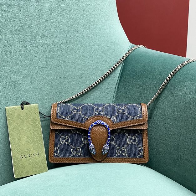 2021 GG original denim mini dionysus shoulder bag 476432 blue&brown