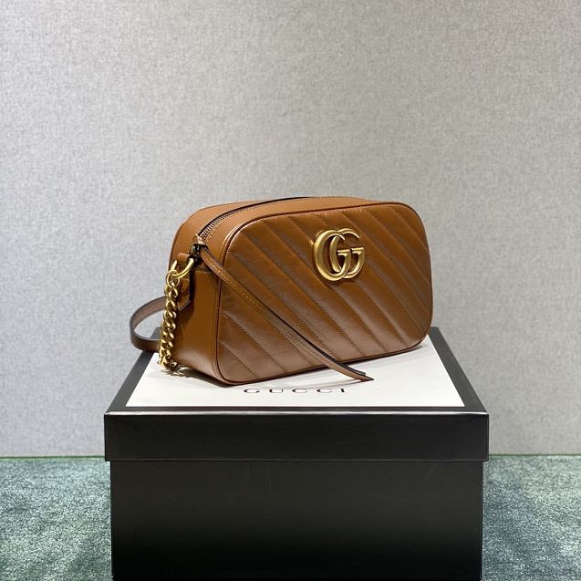 GG original calfskin marmont small shoulder bag 447632 brown