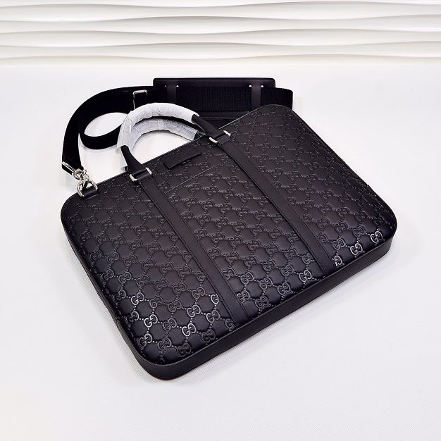 GG original calfskin briefcase 451169 black