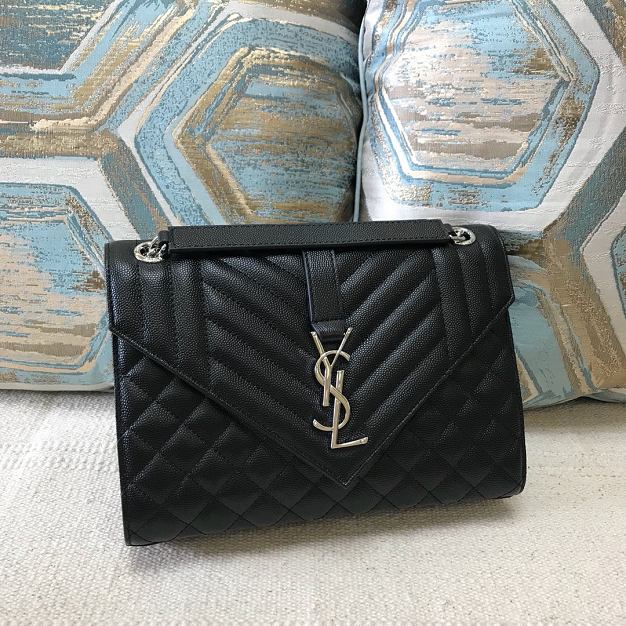 YSL original calfskin envelope medium bag 428134 black