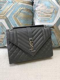 YSL original calfskin envelope medium bag 428134 grey