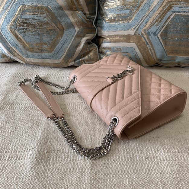 YSL original calfskin envelope medium bag 428134 light pink