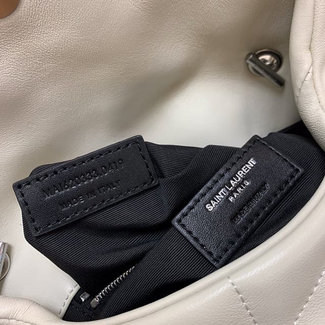 YSL original lambskin puffer mini bag 759337 white