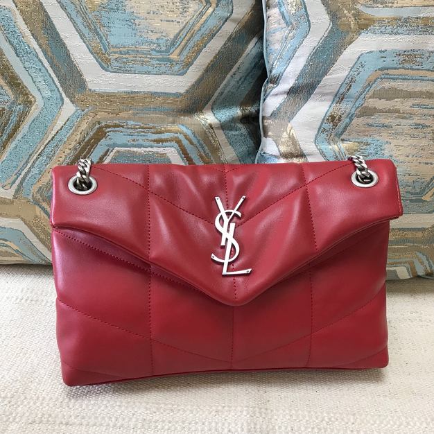 YSL original calfskin puffer small bag 577476 red