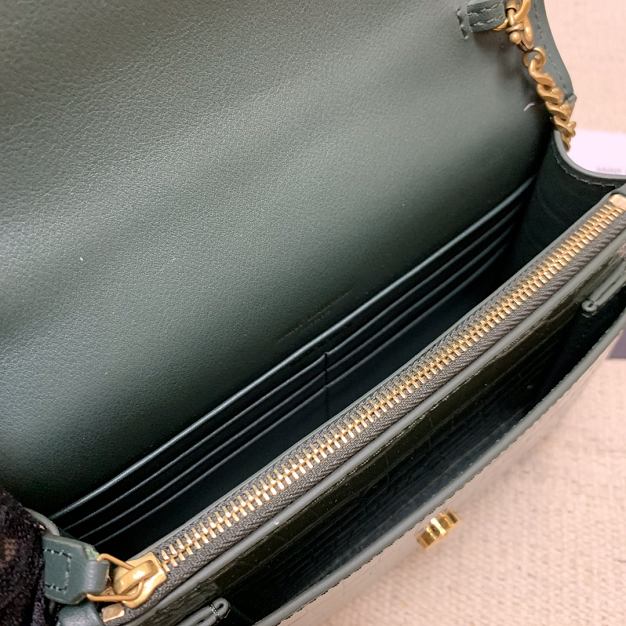 YSL original crocodile calfskin mini sunset bag 533026 green