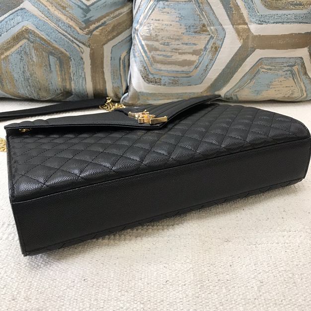 YSL original calfskin envelope large bag 600185 black