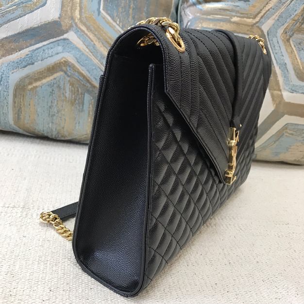 YSL original calfskin envelope large bag 600185 black