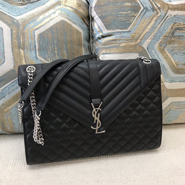 YSL original calfskin envelope large bag 600185 black