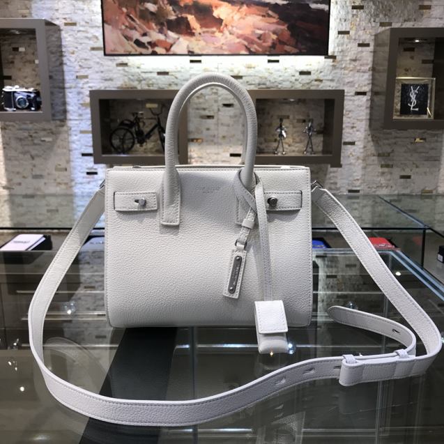 YSL original soft calfskin small sac de jour bag 466283 white