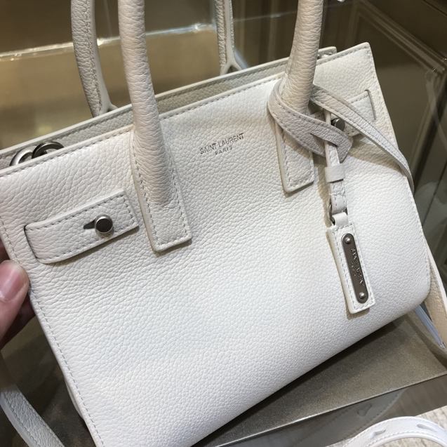 YSL original soft calfskin small sac de jour bag 466283 white