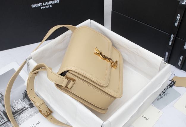 YSL original calfskin solferino medium satchel 634305 apricot