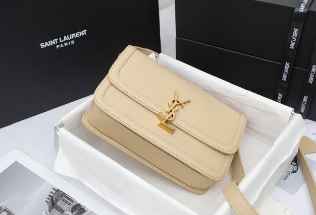 YSL original calfskin solferino medium satchel 634305 apricot