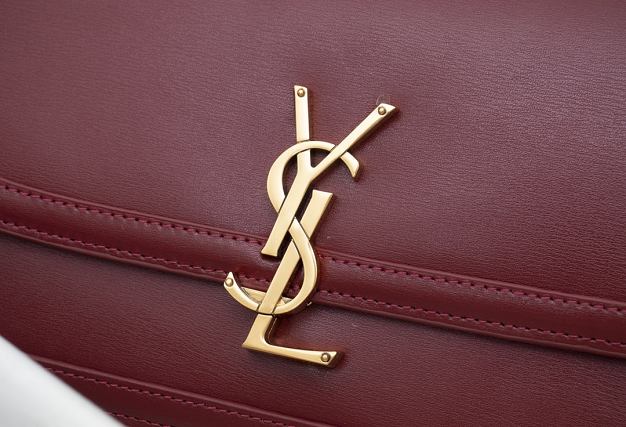 YSL original calfskin solferino medium satchel 634305 bordeaux