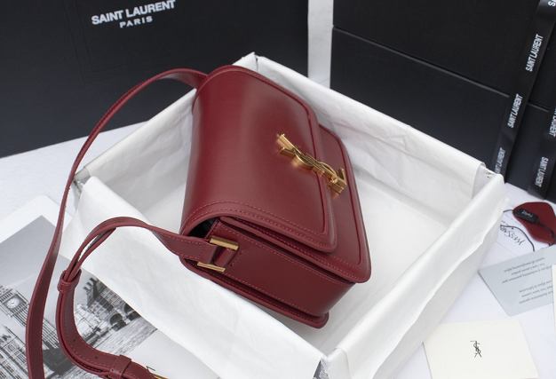 YSL original calfskin solferino medium satchel 634305 bordeaux