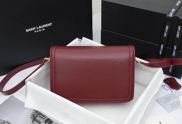 YSL original calfskin solferino medium satchel 634305 bordeaux