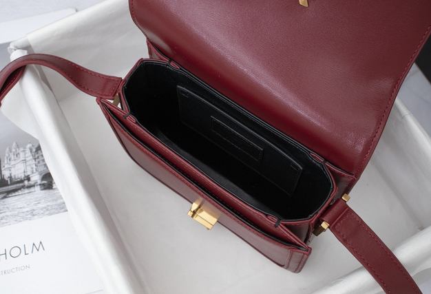 YSL original calfskin solferino small satchel 634306 bordeaux