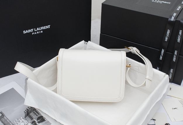 YSL original calfskin solferino small satchel 634306 white