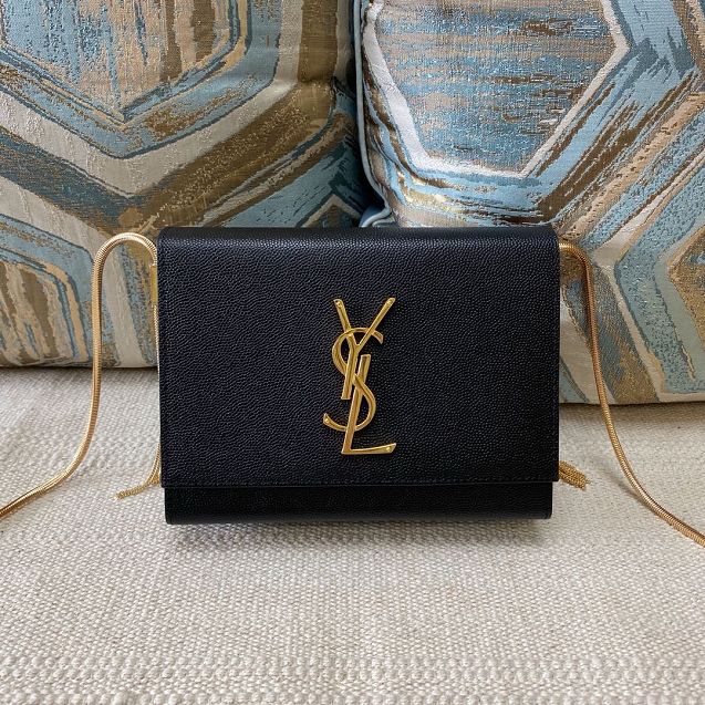 YSL original grained calfskin kate box bag 593122 black