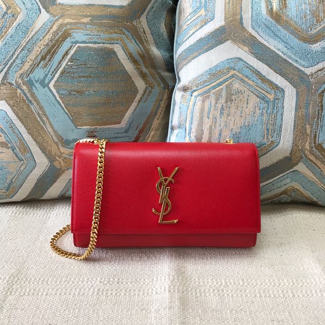 YSL original grained calfskin medium kate satchel 326078 red