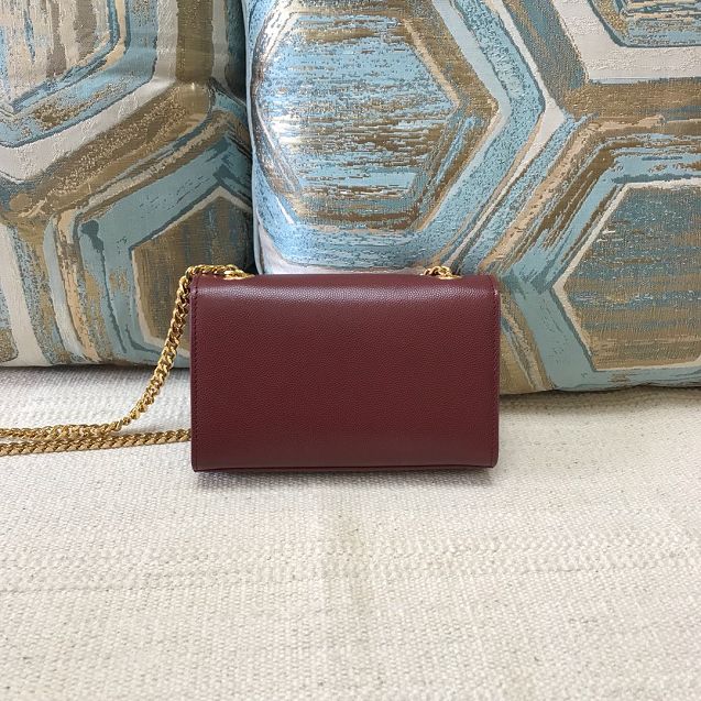 YSL original grained calfskin mini kate bag 326076 bordeaux