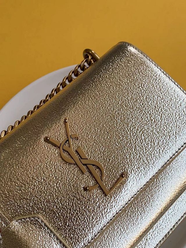 YSL original grained calfskin small sunset bag 441972 gold