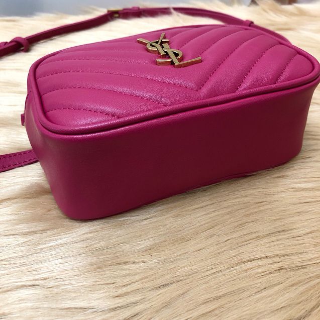 YSL original calfskin lou belt bag 534817 rose red