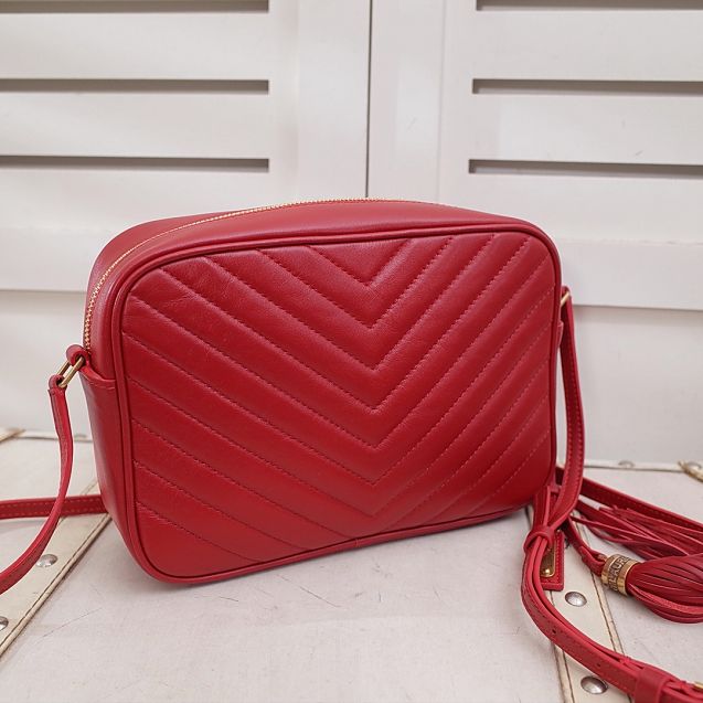 YSL original calfskin lou camera bag 520534 red