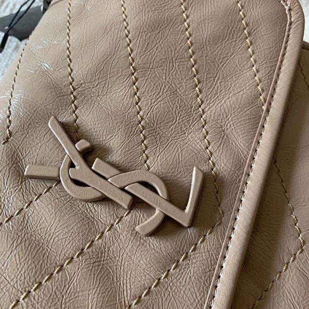 YSL original crinkled calfskin niki baby bag 533037 khaki