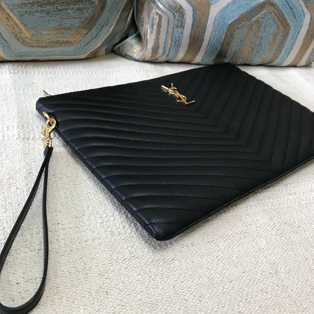 YSL original lambskin clutch bag 585040L black