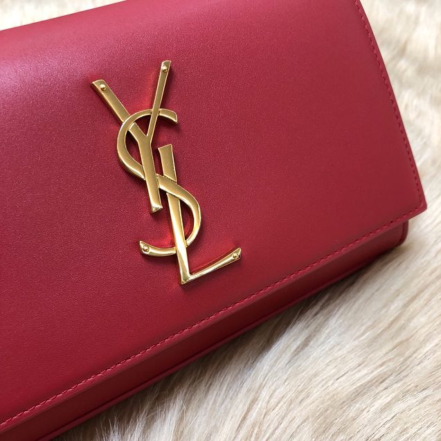 YSL original calfskin belt bag 634895 red