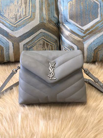 YSL original calfskin loulou mini bag 467072 grey