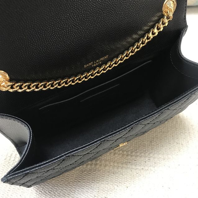 YSL original grained calfskin envelope chain bag 526286 black